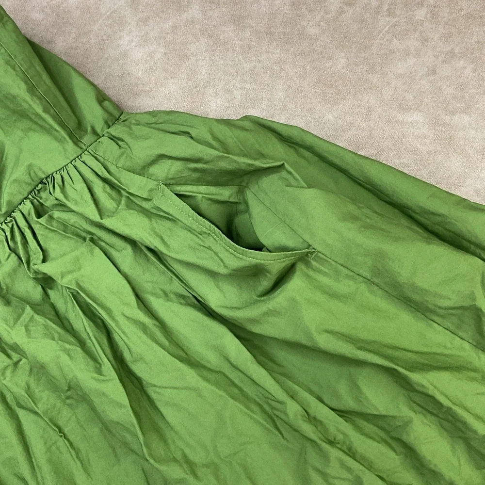 Crown And Ivy Dress Women Sz S Maxi Green Eyelet Details Smoked Cocktail Casual - Picture 8 of 8